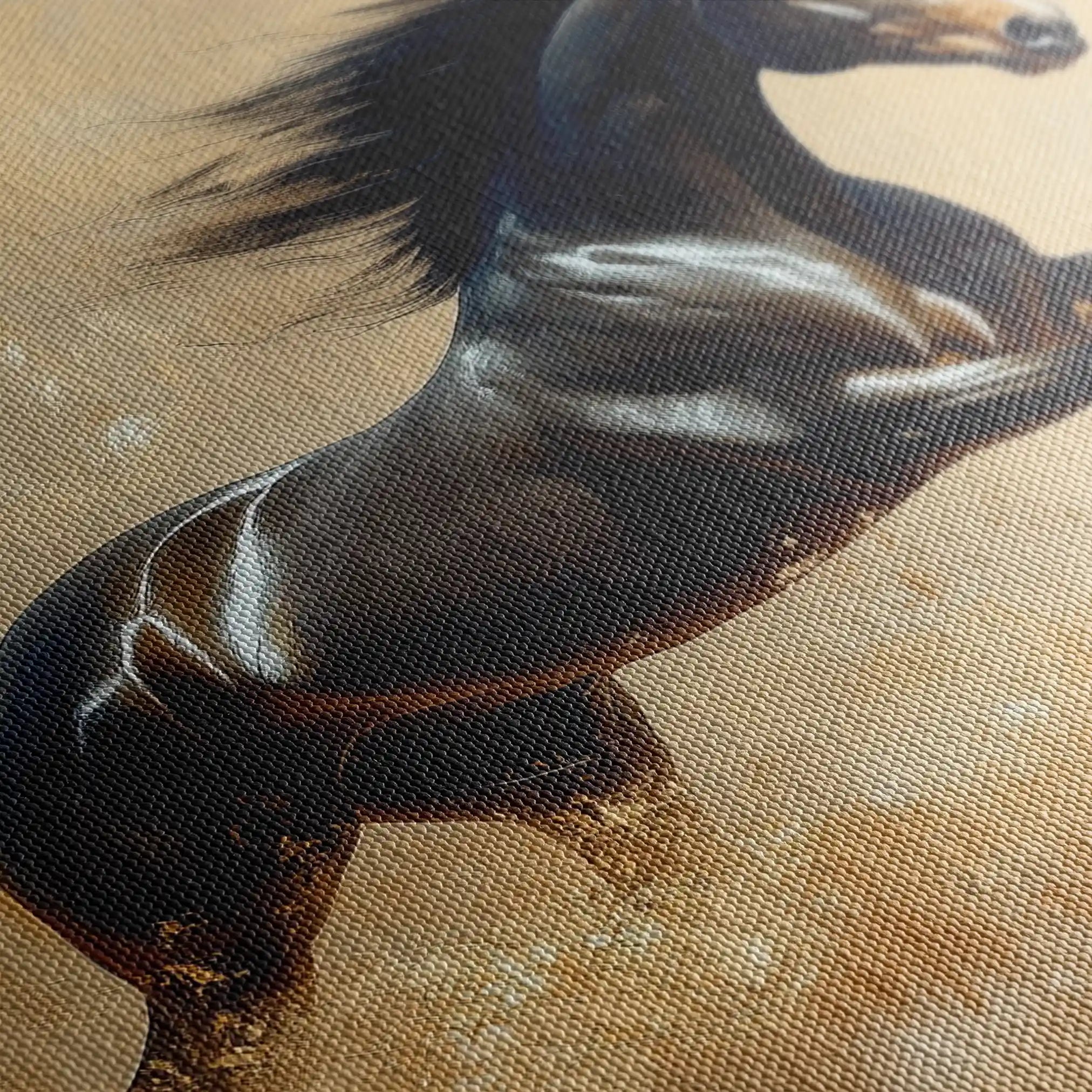 Horses 008 Canvas Art 60 x 40 cm / Black