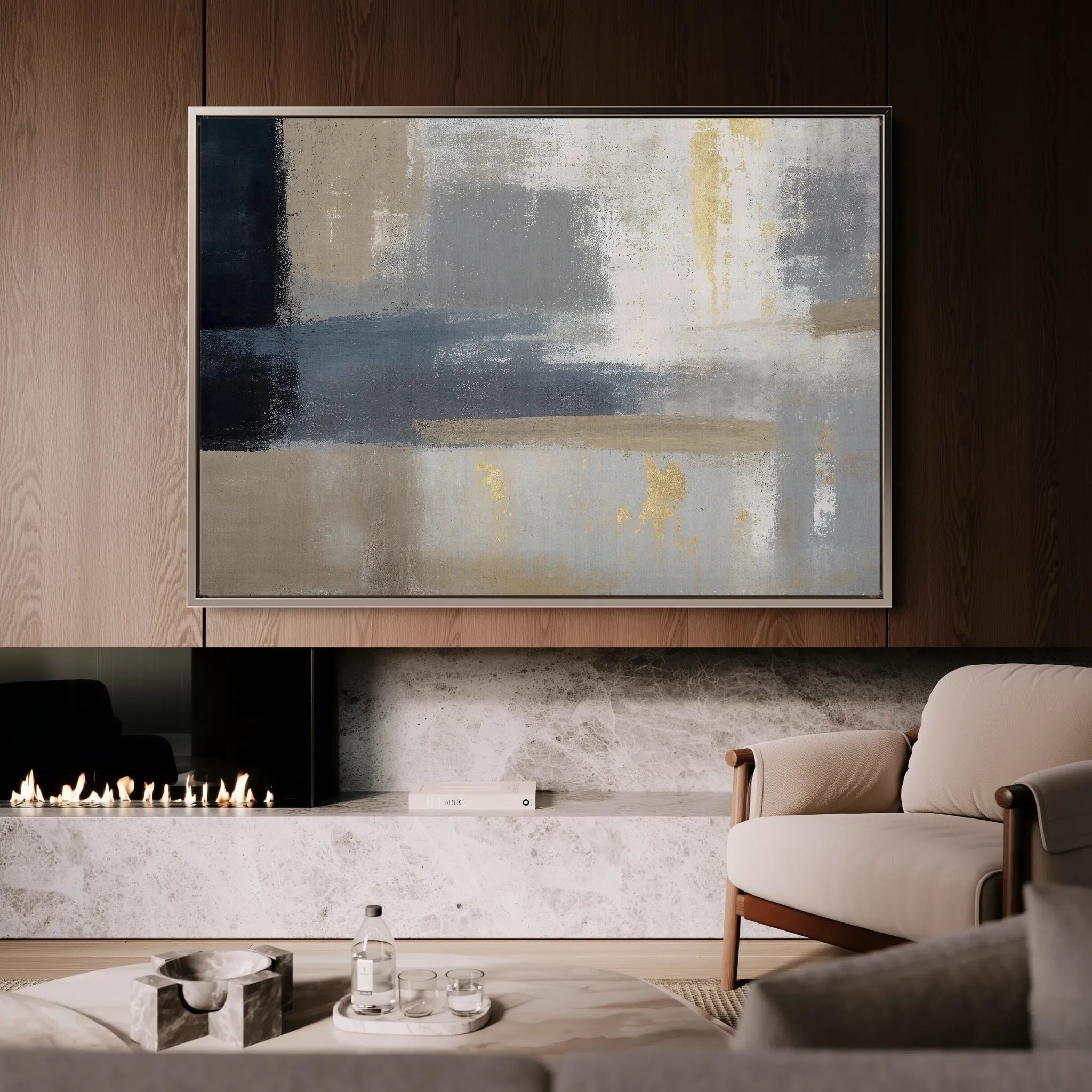 Abstract 009 Canvas Art 18" x 24" / 45 x 60 cm / Black