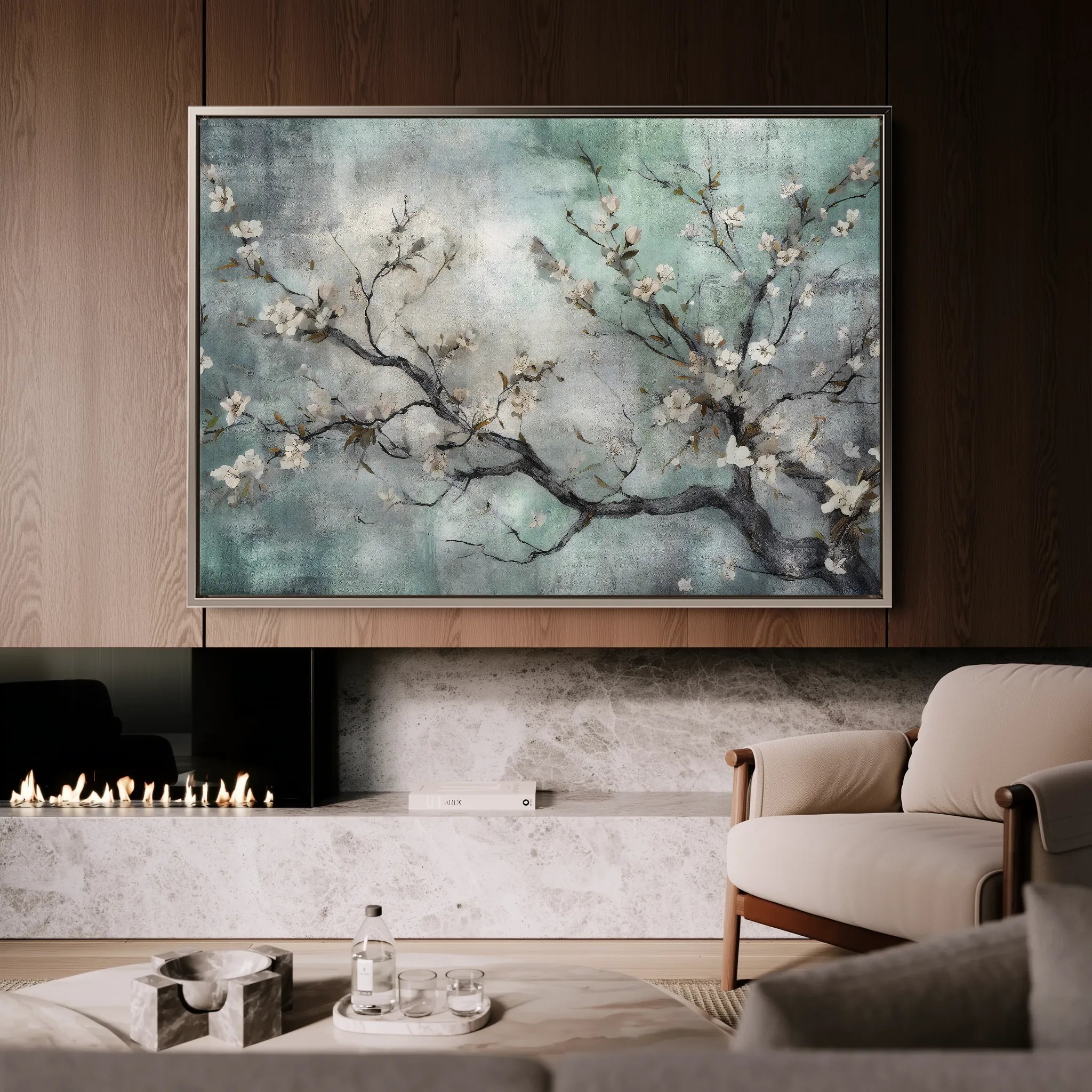 Floral 009 Canvas Art 18" x 24" / 45 x 60 cm / Black