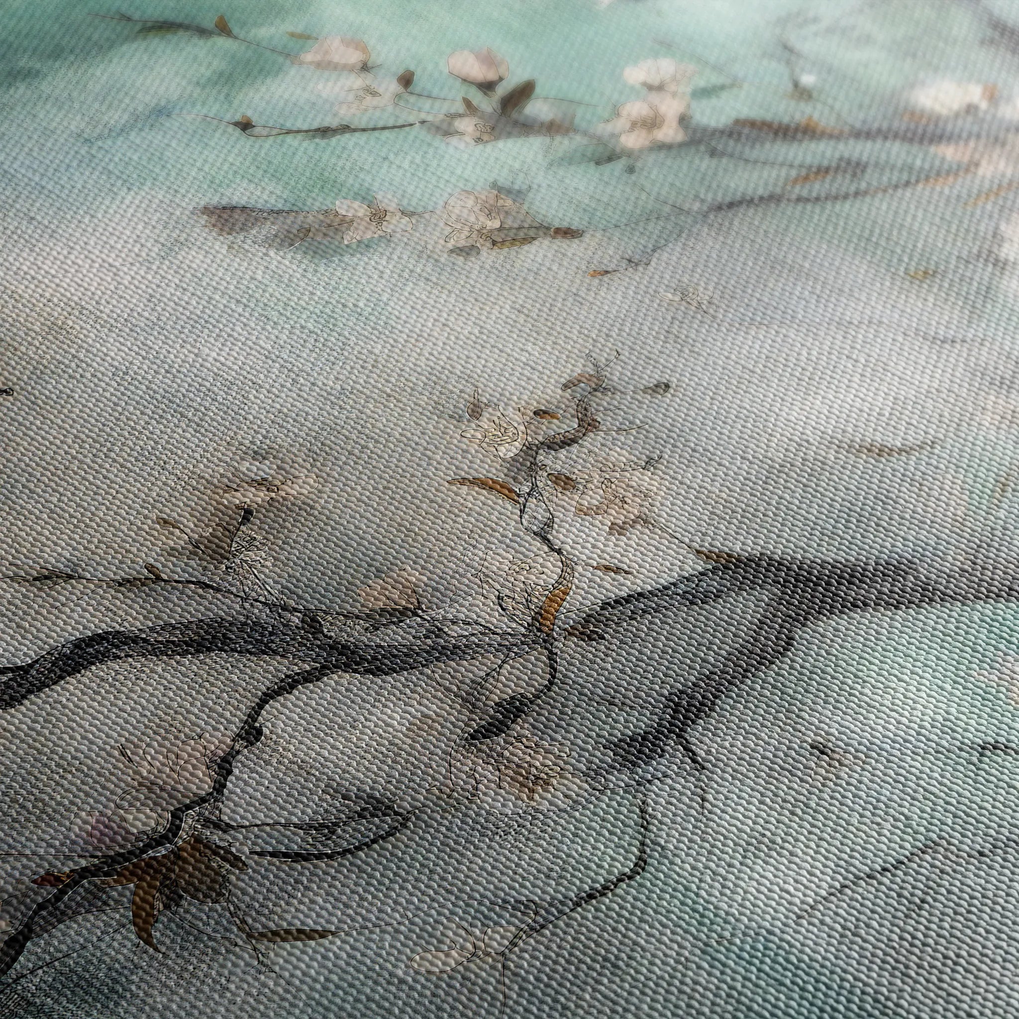 Floral 009 Canvas Art 18" x 24" / 45 x 60 cm / Black