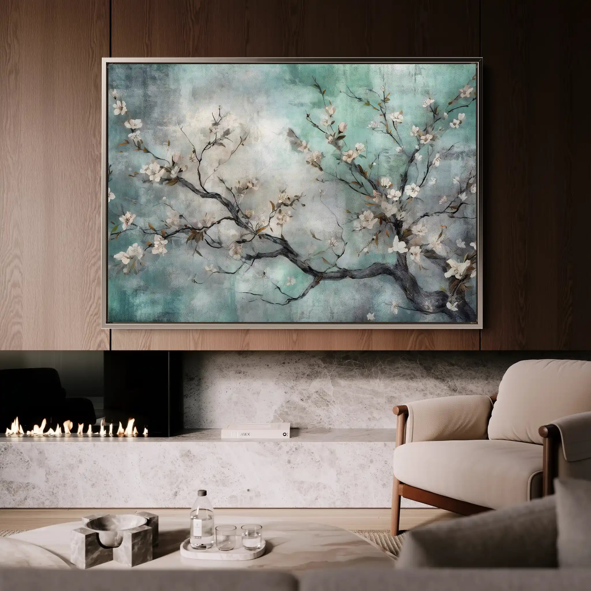 Floral 009 Canvas Art 60 x 40 cm / Black