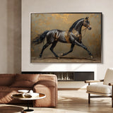 Horses 009 Canvas Art 18" x 24" / 45 x 60 cm / Black