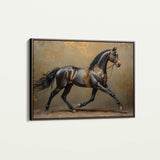 Horses 009 Canvas Art 18" x 24" / 45 x 60 cm / Black