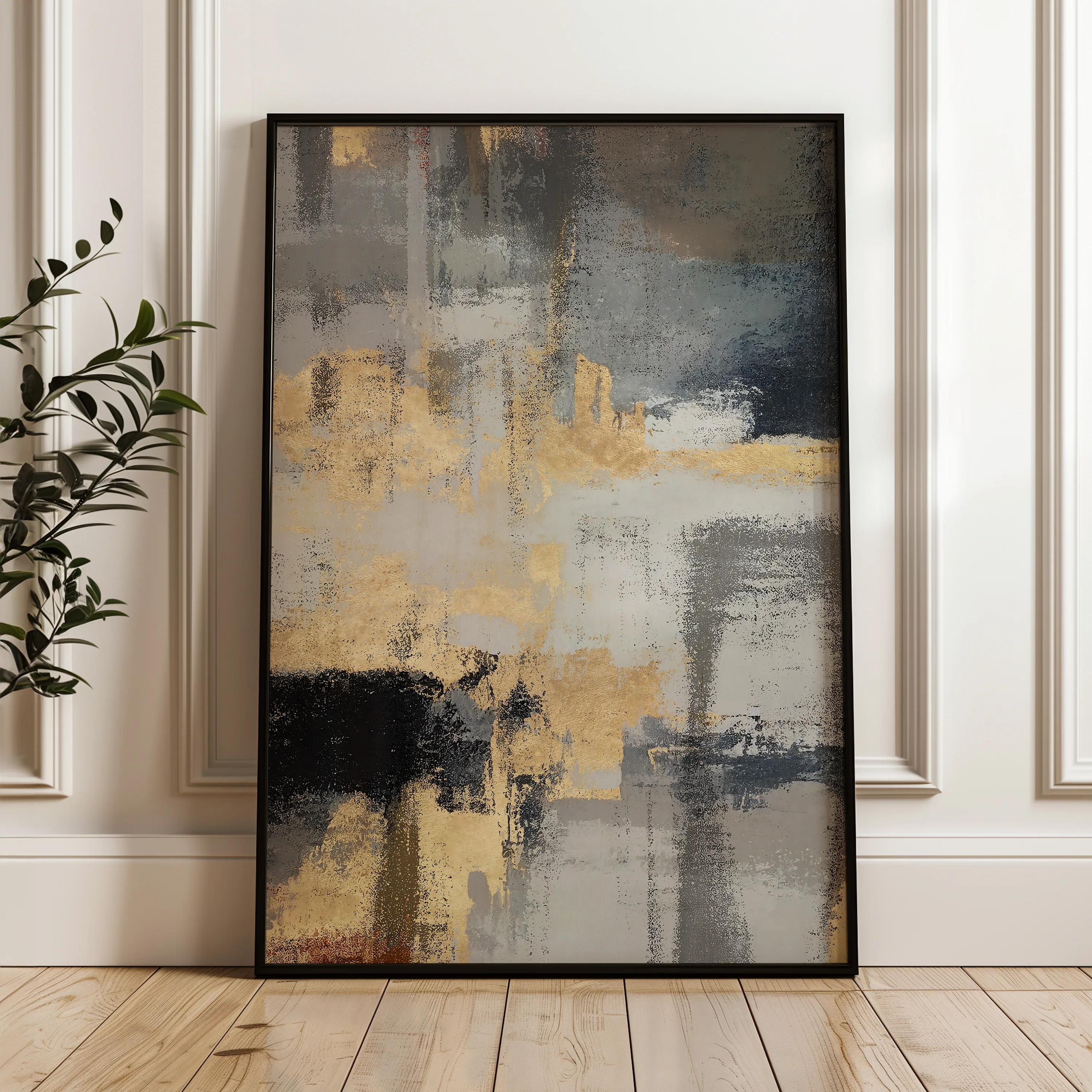 Abstract 010 Canvas Art 18" x 24" / 45 x 60 cm / Black