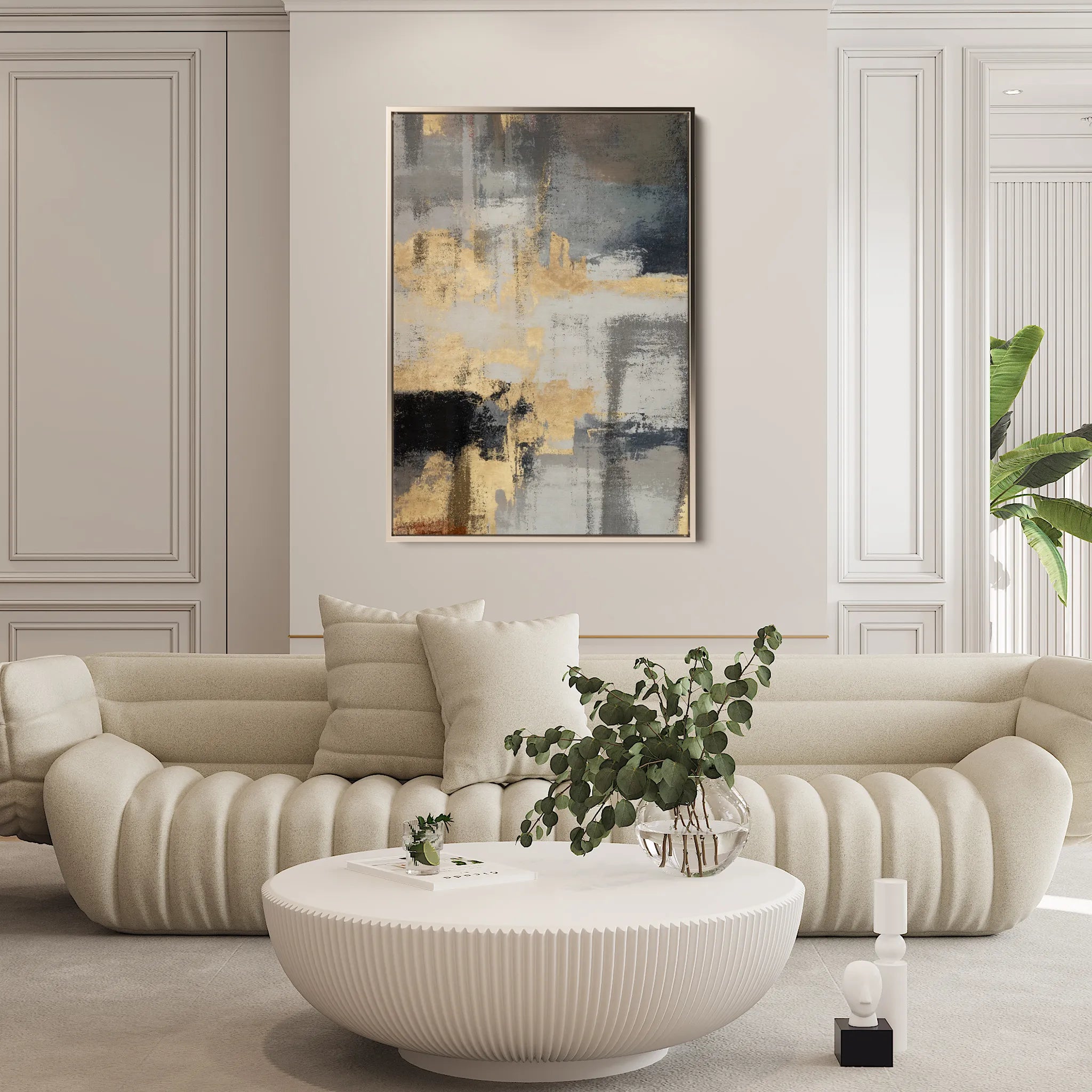 Abstract 010 Canvas Art 18" x 24" / 45 x 60 cm / Black