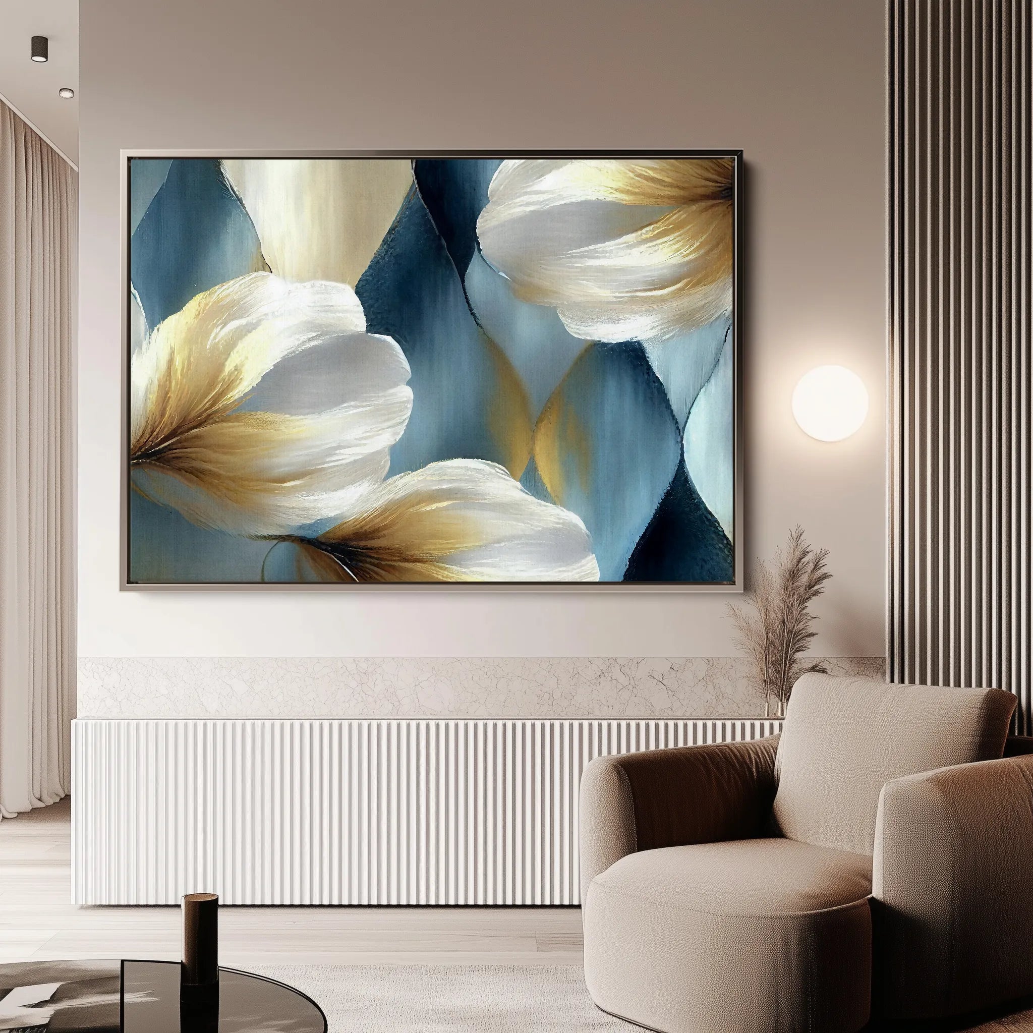 Floral 010 Canvas Art 18" x 24" / 45 x 60 cm / Black
