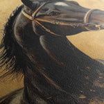 Horses 010 Canvas Art 18" x 24" / 45 x 60 cm / Black