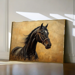 Horses 010 Canvas Art 60 x 40 cm / Black