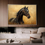 Horses 010 Canvas Art 60 x 40 cm / Black