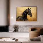 Horses 010 Canvas Art 60 x 40 cm / Black