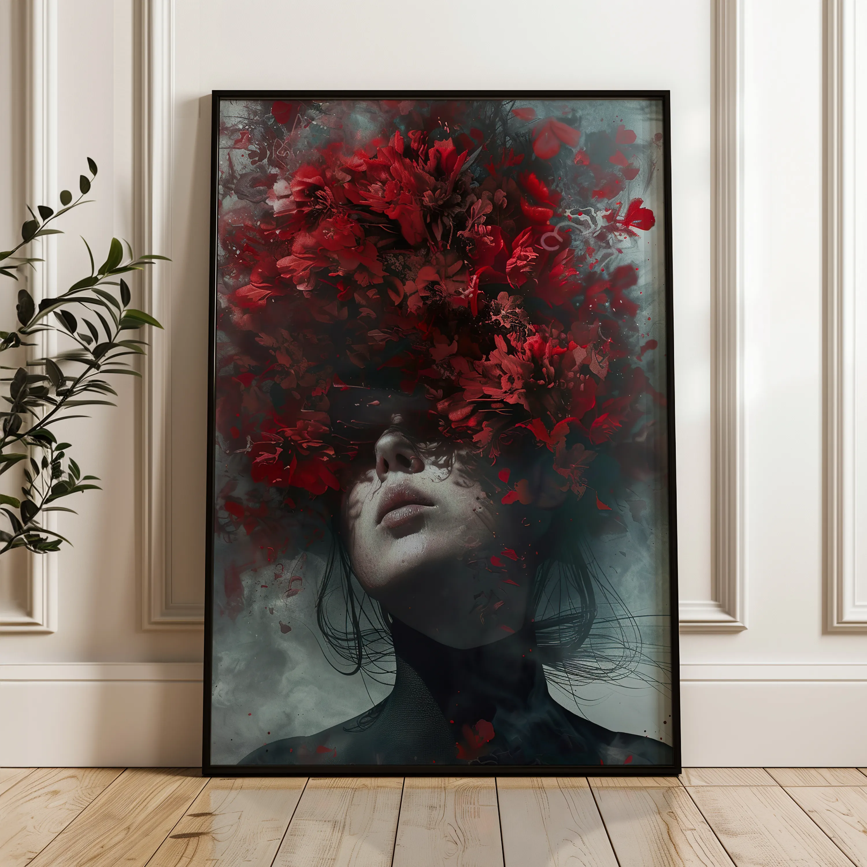 Portrait 010 Canvas Art 18" x 24" / 45 x 60 cm / Black