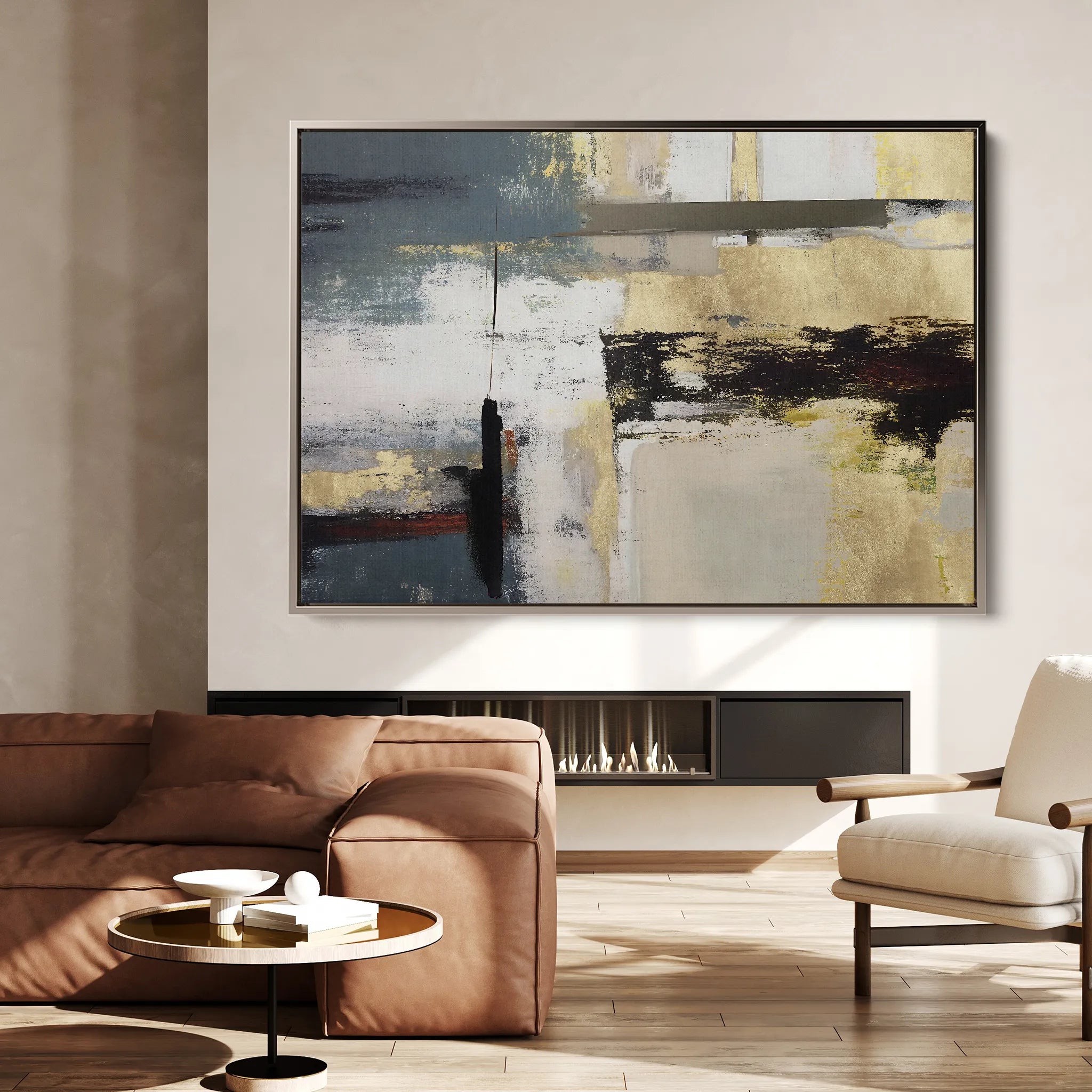 Abstract 011 Canvas Art 18" x 24" / 45 x 60 cm / Black