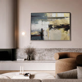 Abstract 011 Canvas Art 18" x 24" / 45 x 60 cm / Black