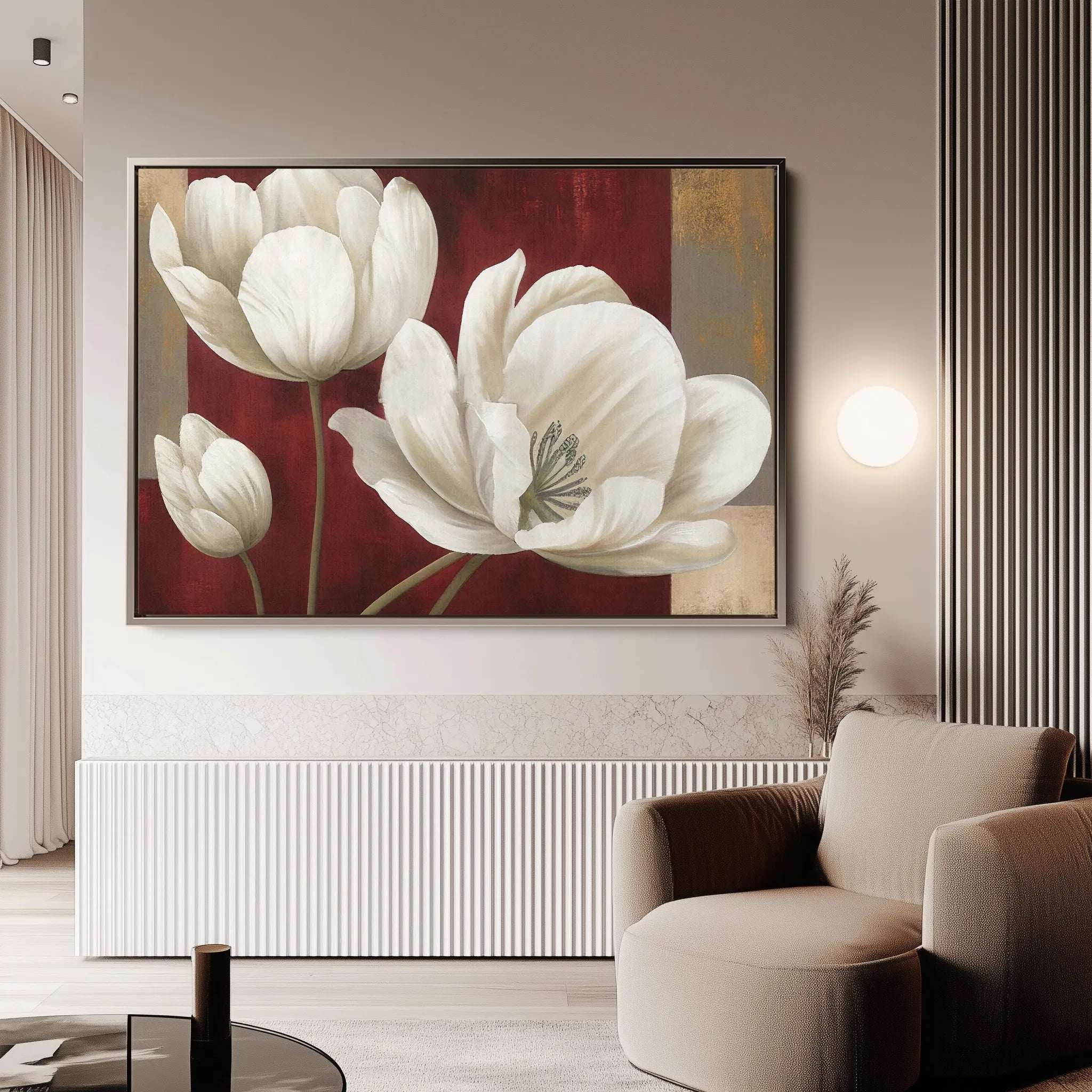 Floral 011 Canvas Art 18" x 24" / 45 x 60 cm / Black