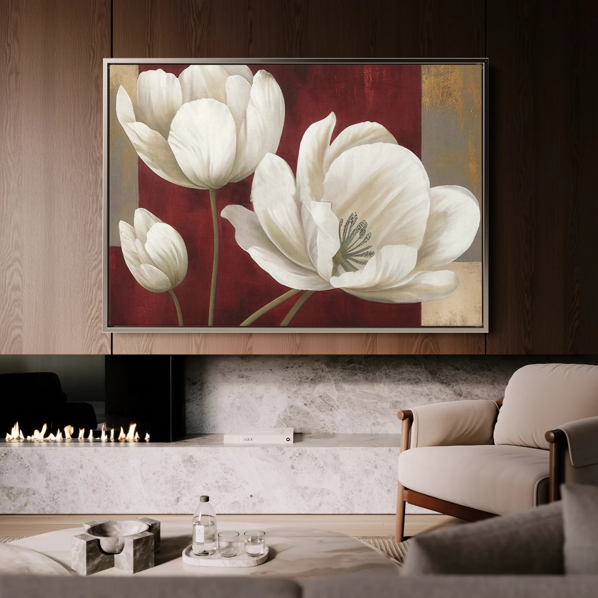 Floral 011 Canvas Art 18" x 24" / 45 x 60 cm / Black