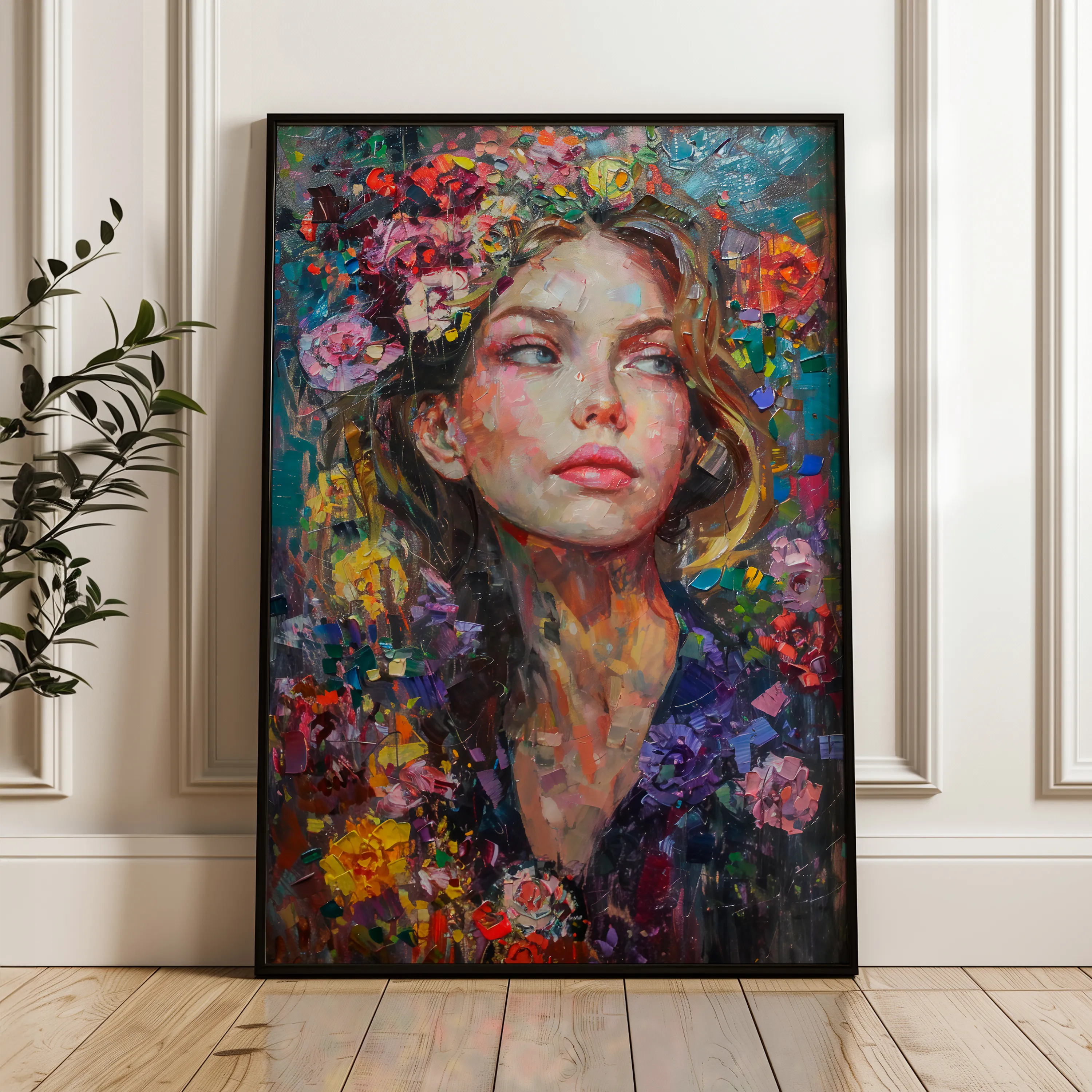 Portrait 011 Canvas Art 18" x 24" / 45 x 60 cm / Black