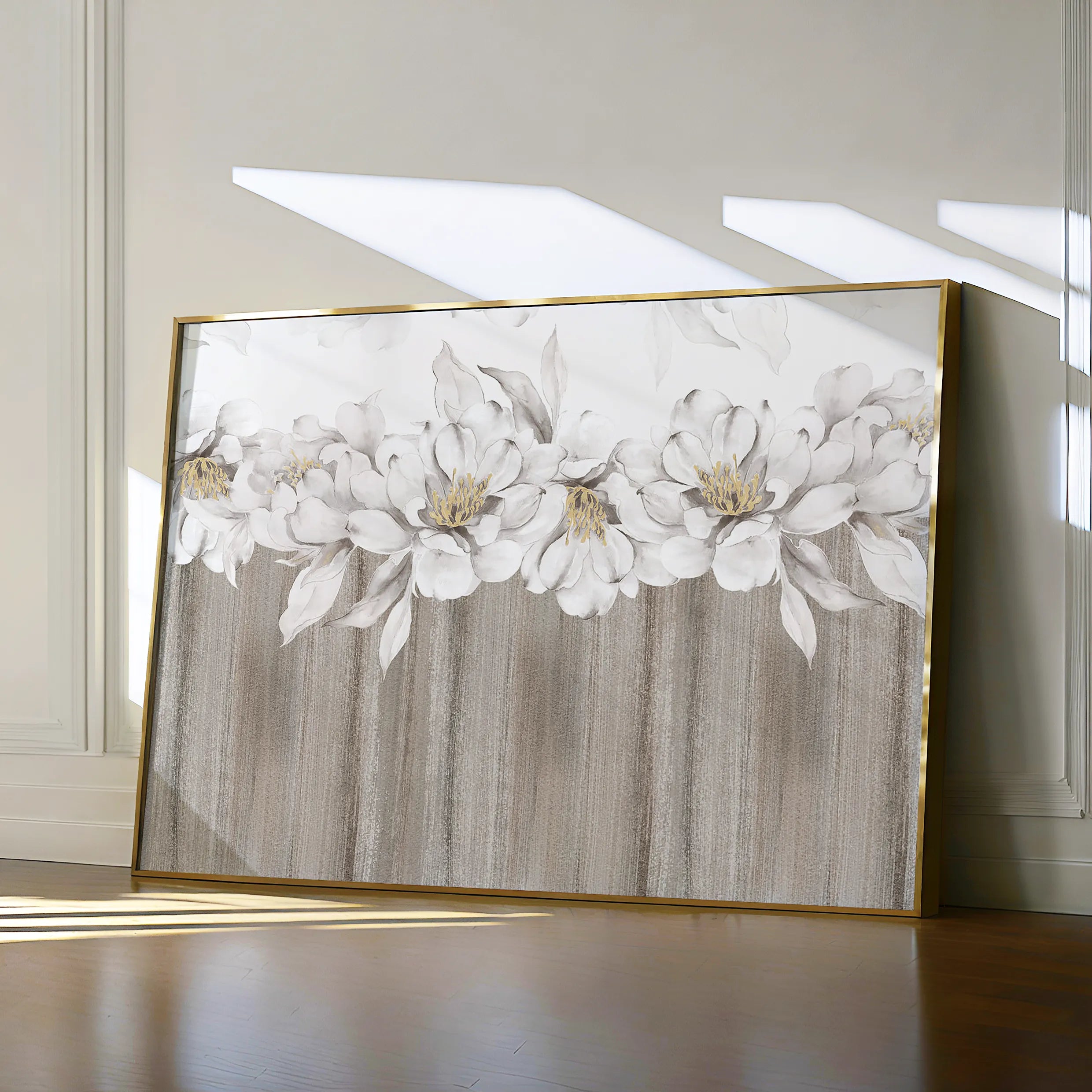 Floral 012 Canvas Art 18" x 24" / 45 x 60 cm / Black