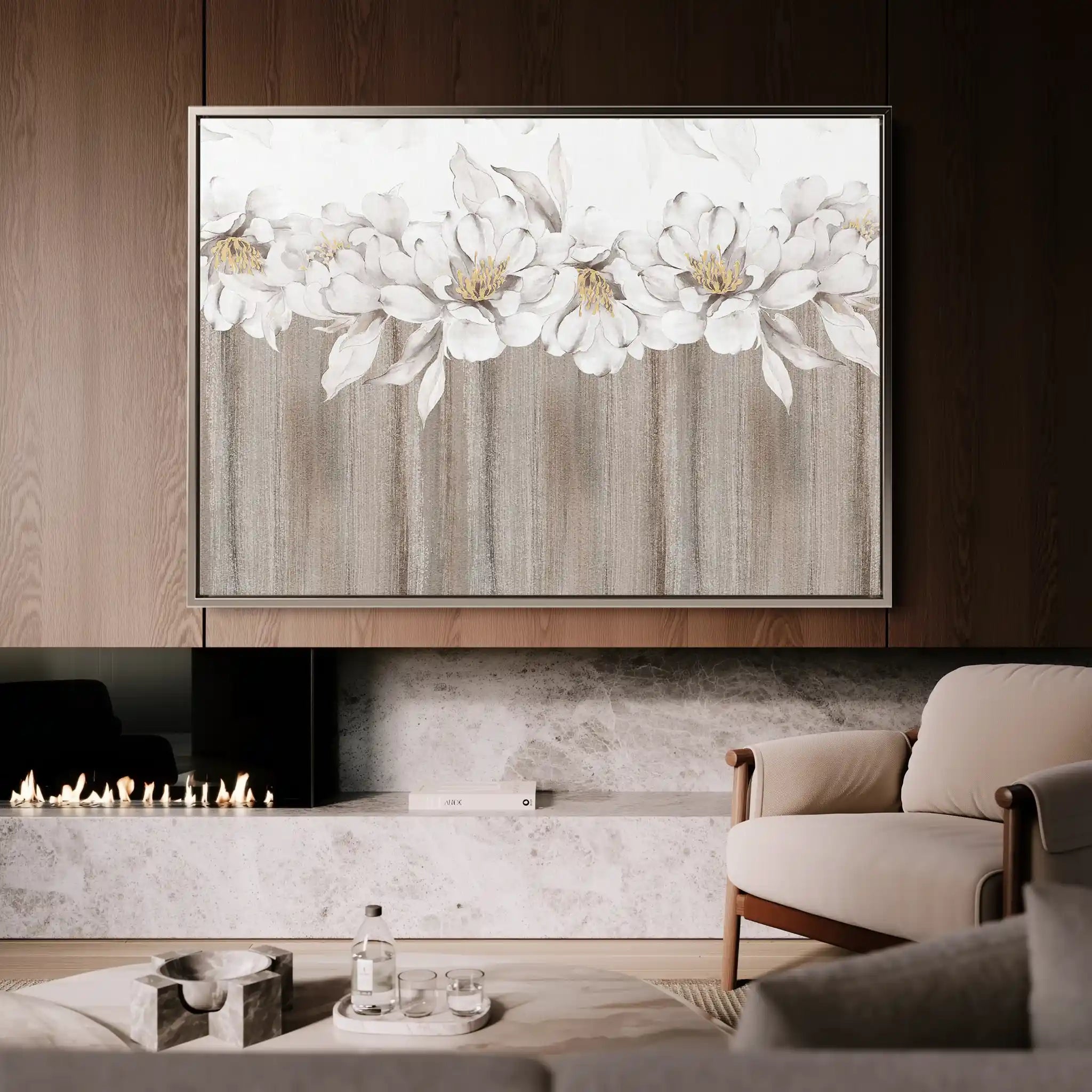 Floral 012 Canvas Art 60 x 40 cm / Black