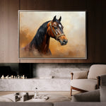 Horses 012 Canvas Art 18" x 24" / 45 x 60 cm / Black