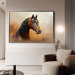 Horses 012 Canvas Art 18" x 24" / 45 x 60 cm / Black