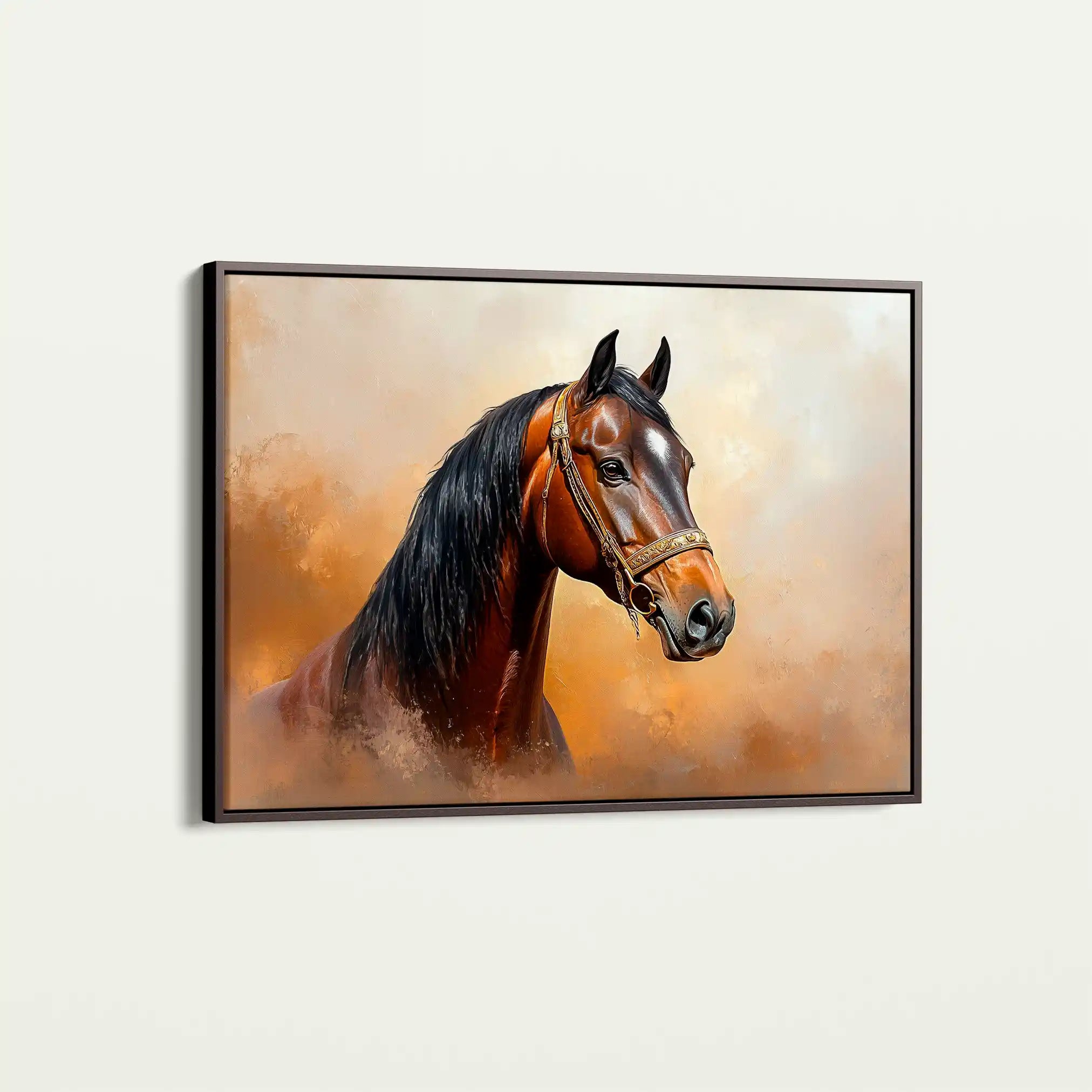Horses 012 Canvas Art 60 x 40 cm / Black