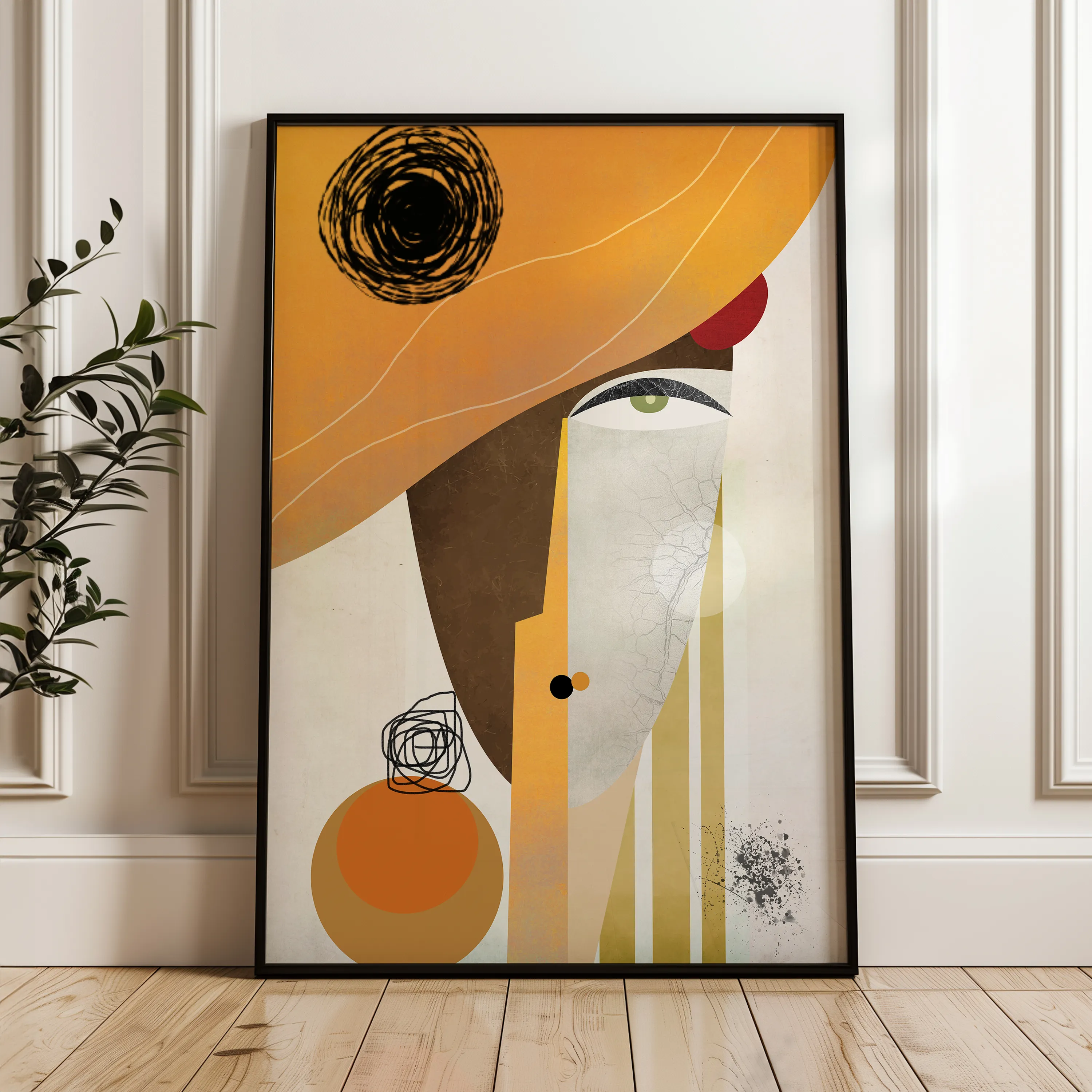 Portrait 012 Canvas Art 18" x 24" / 45 x 60 cm / Black