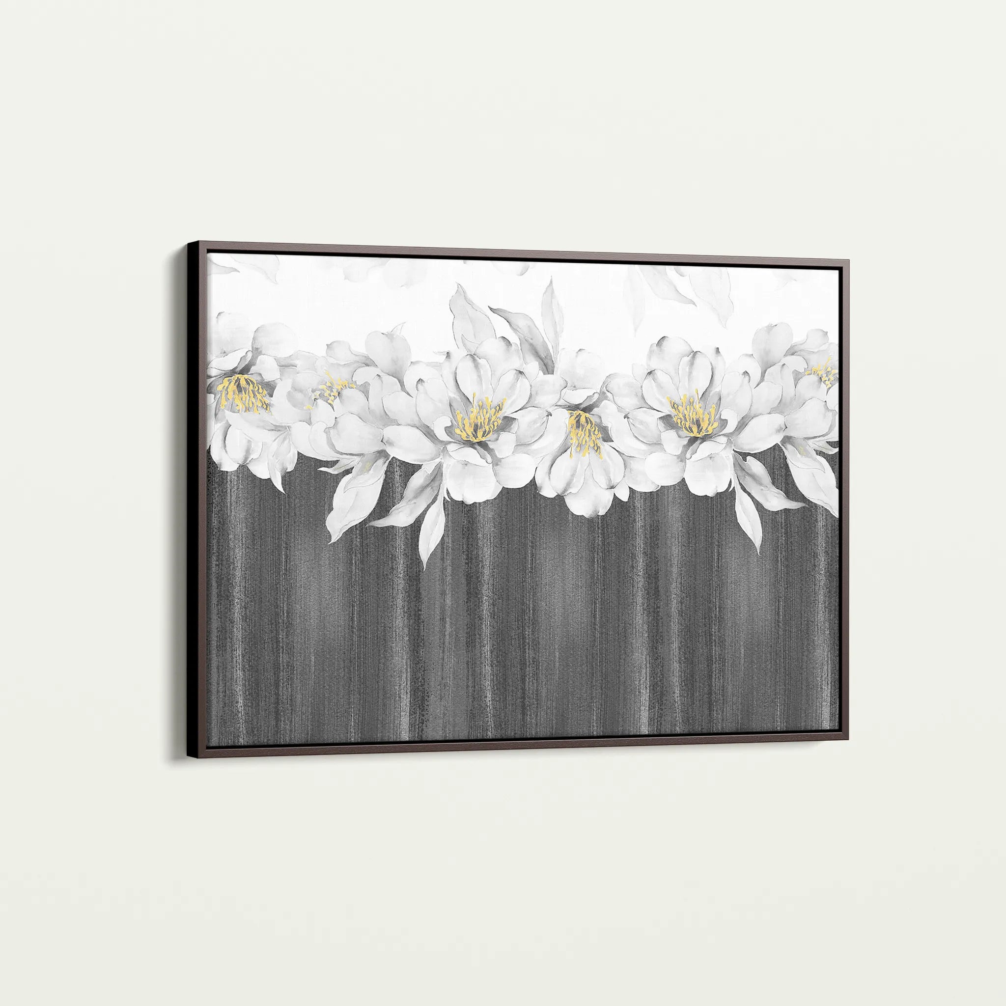 Floral 013 Canvas Art 18" x 24" / 45 x 60 cm / Black