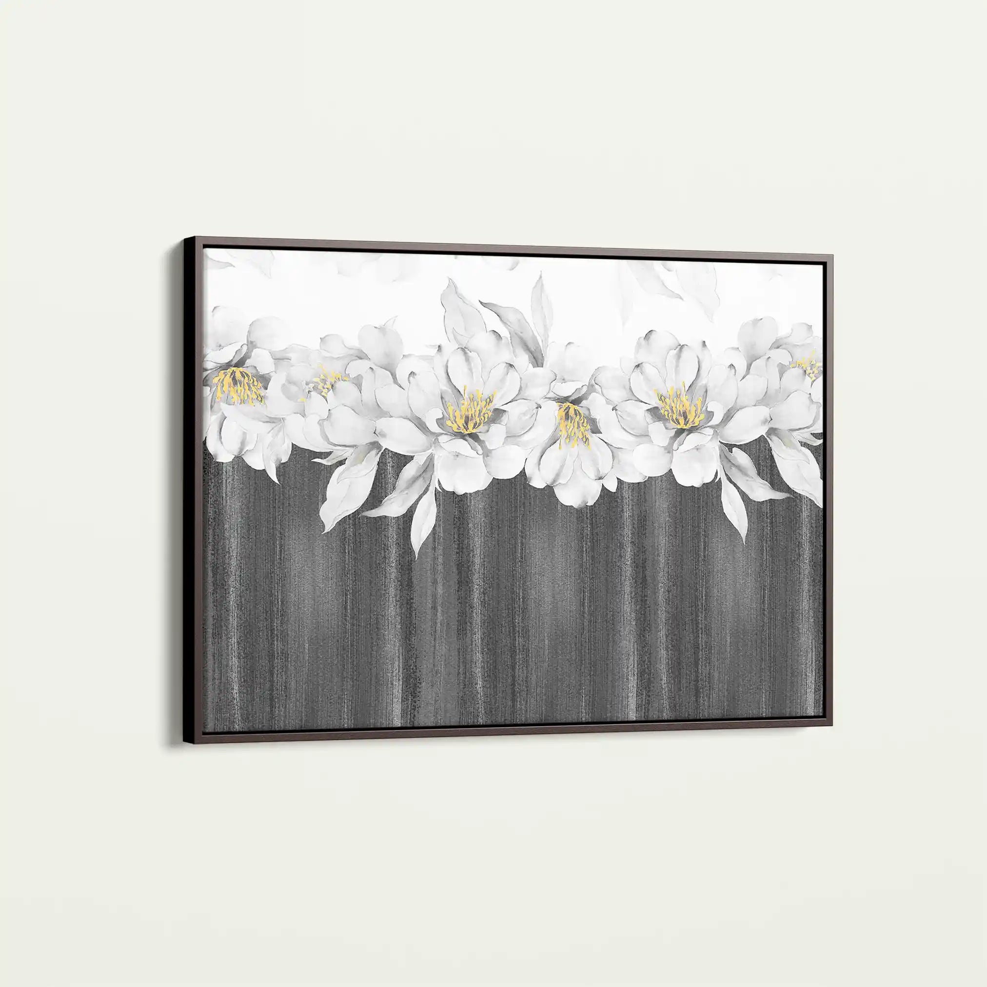 Floral 013 Canvas Art 60 x 40 cm / Black