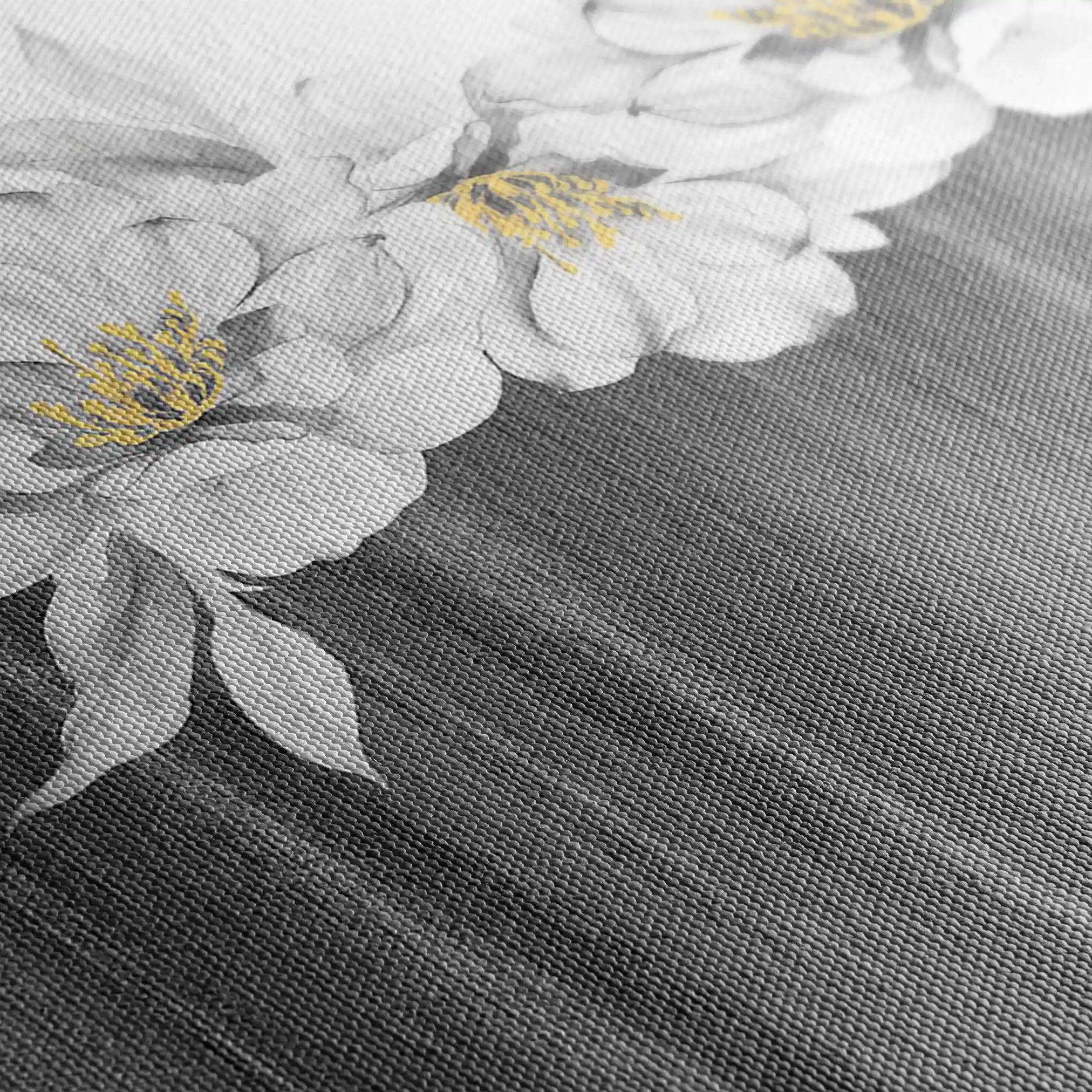 Floral 013 Canvas Art 60 x 40 cm / Black