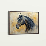 Horses 013 Canvas Art 18" x 24" / 45 x 60 cm / Black