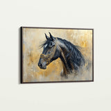 Horses 013 Canvas Art 18" x 24" / 45 x 60 cm / Black