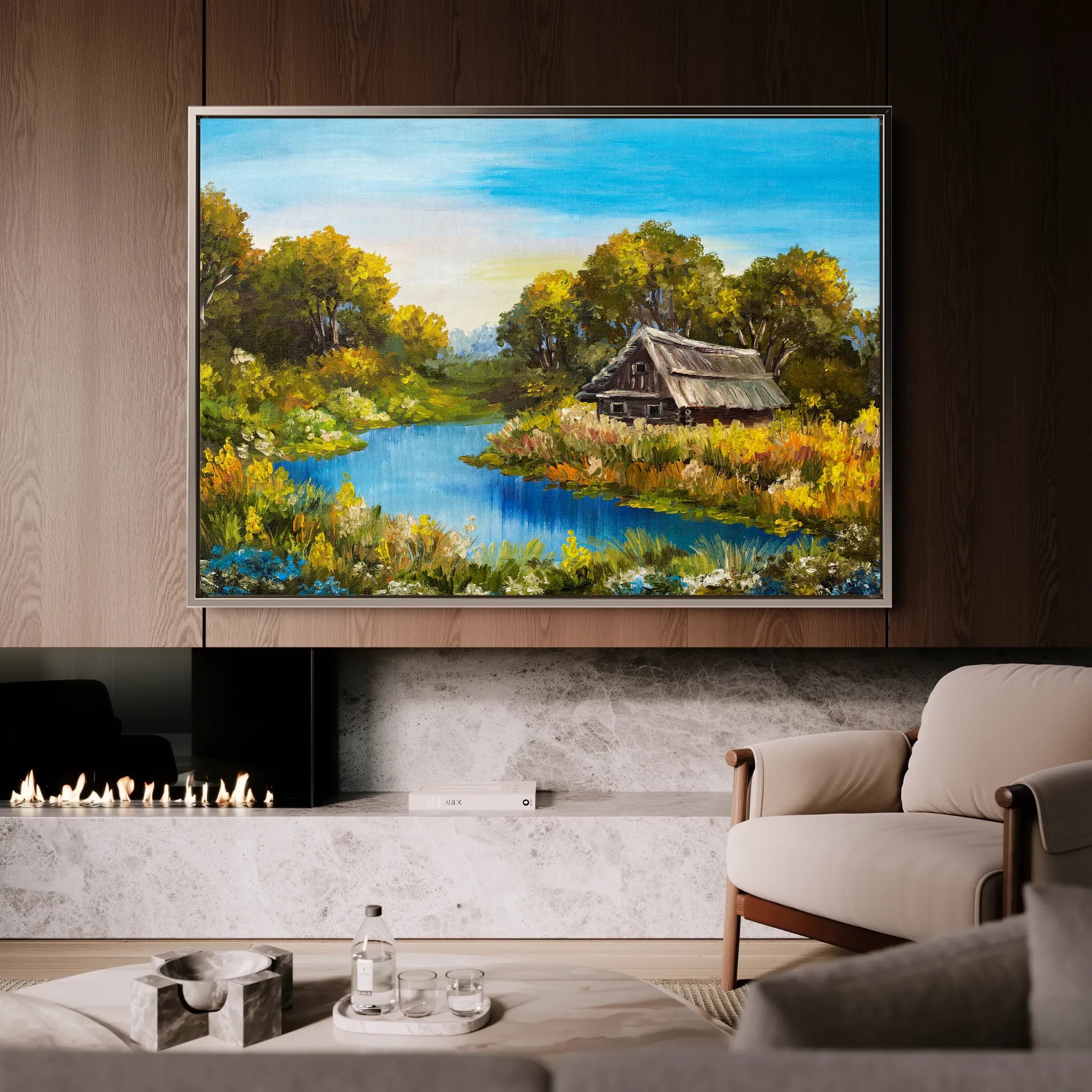 Landscape 013 Canvas Art 18" x 24" / 45 x 60 cm / Black