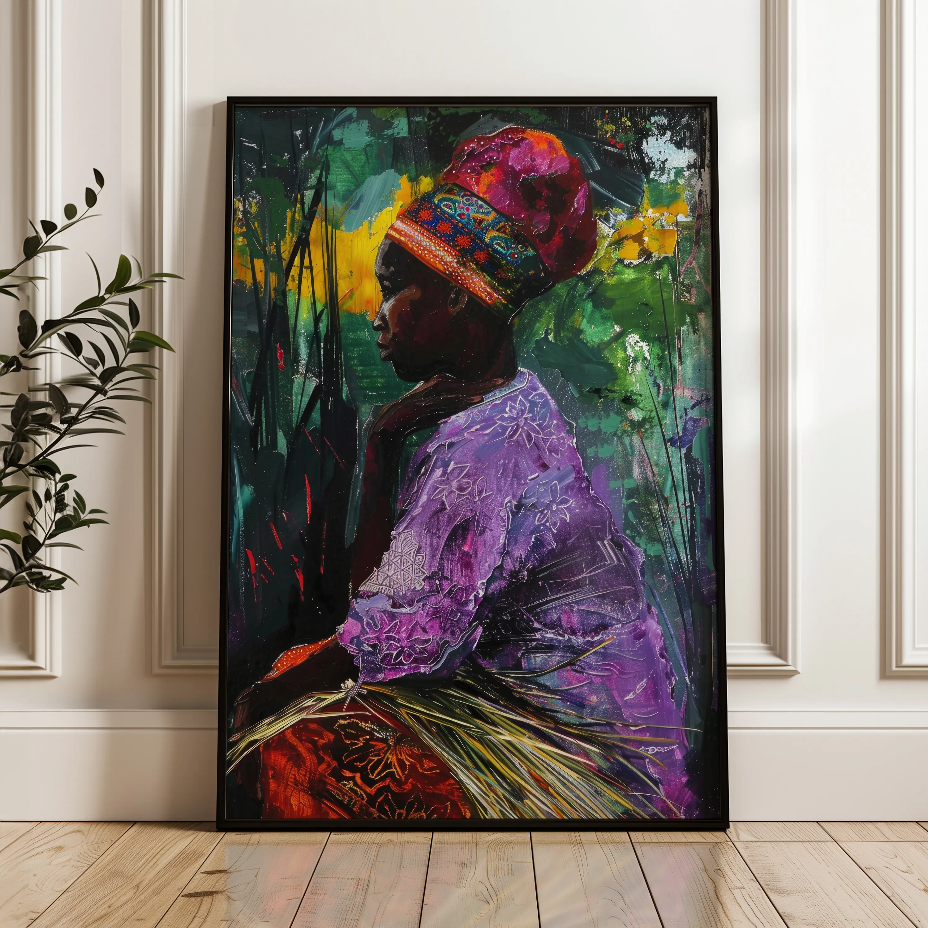 Portrait 013 Canvas Art 18" x 24" / 45 x 60 cm / Black