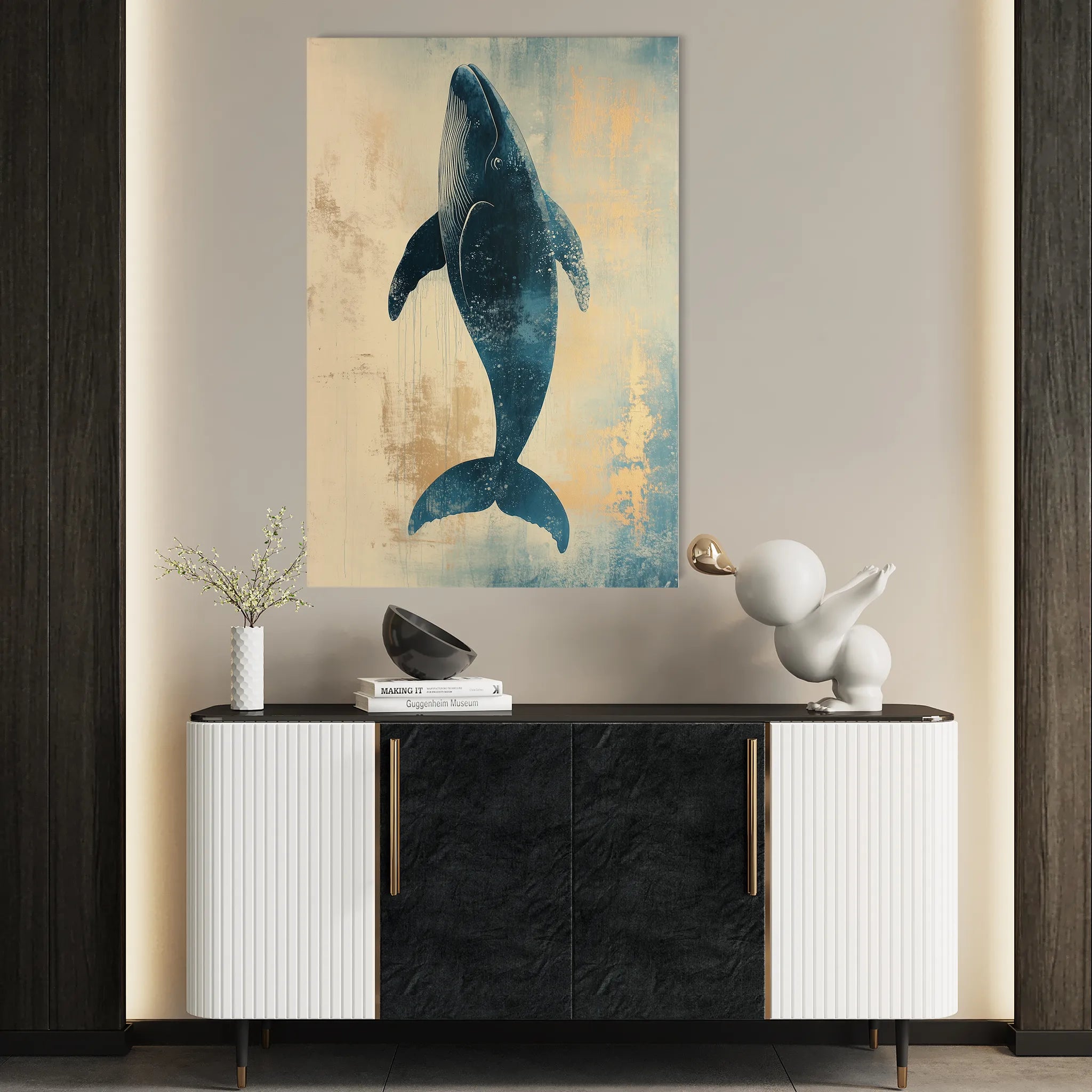 Animals 014 Canvas Art 18" x 24" / 45 x 60 cm / Black