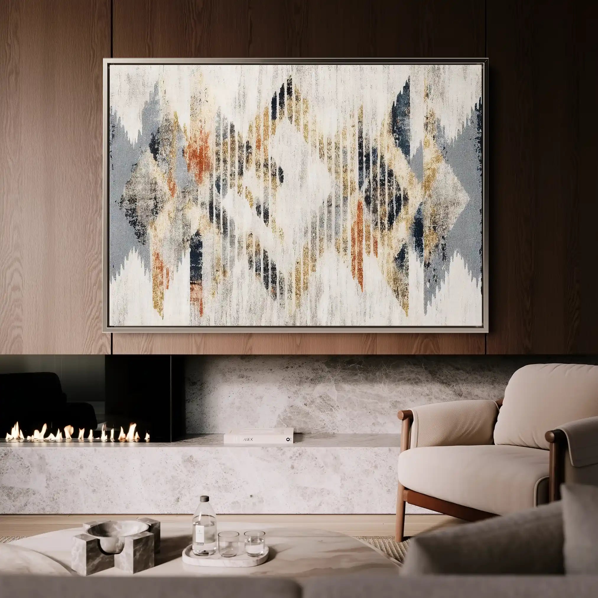 Abstract 014 Canvas Art 60 x 40 cm / Black