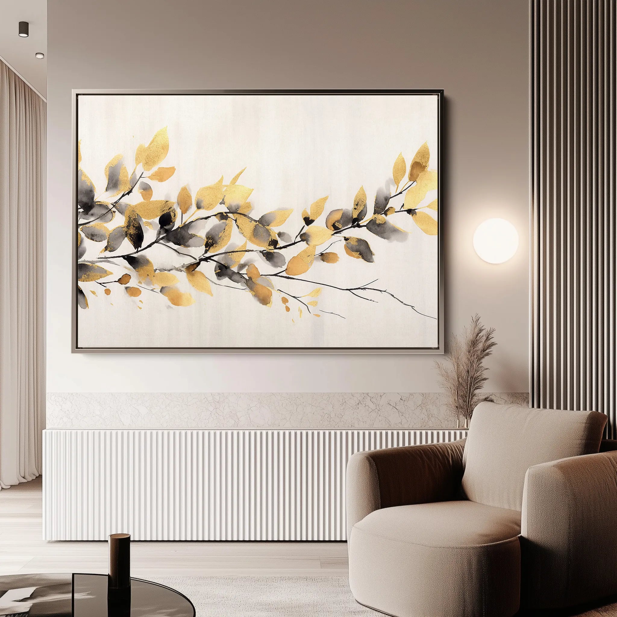 Floral 014 Canvas Art 18" x 24" / 45 x 60 cm / Black