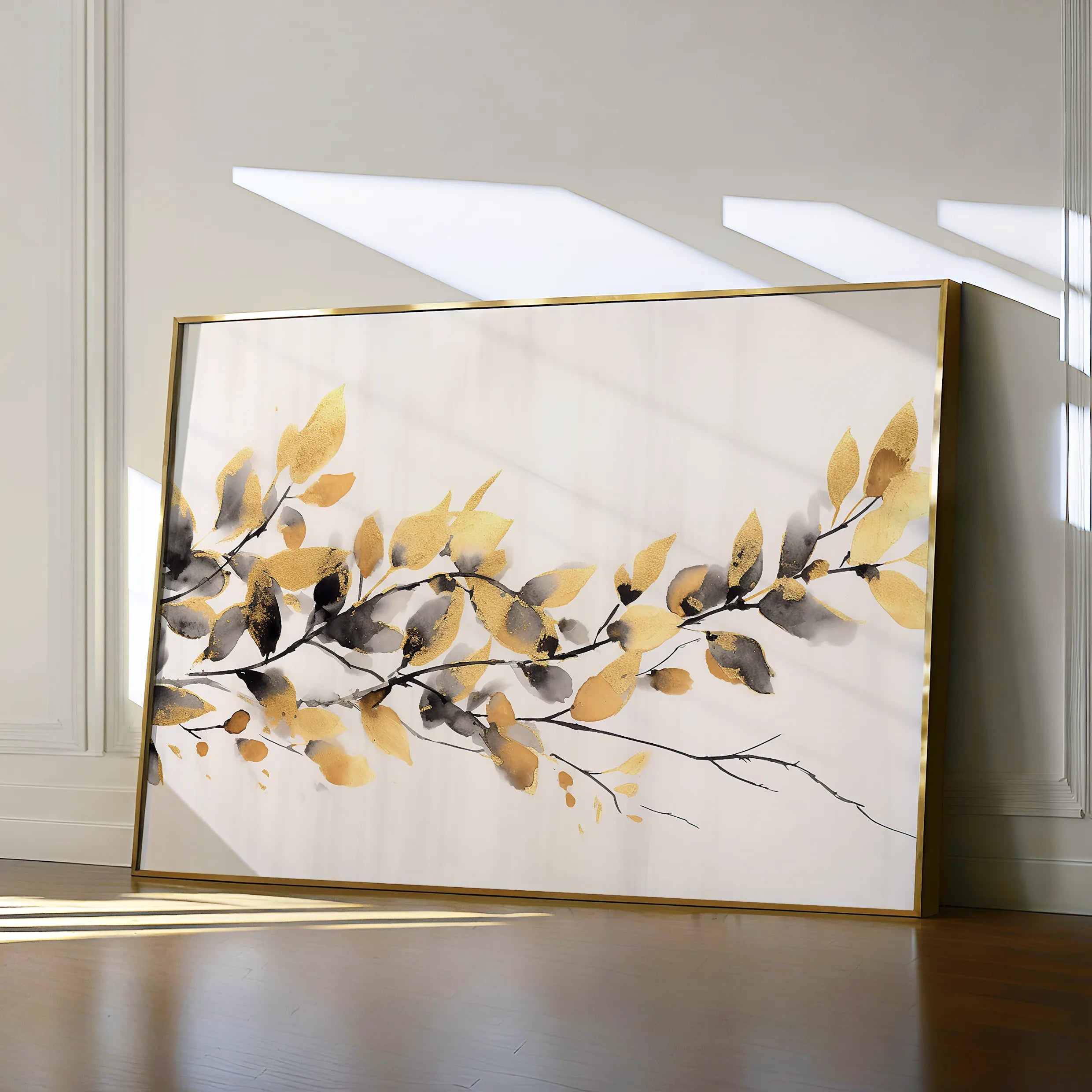Floral 014 Canvas Art 18" x 24" / 45 x 60 cm / Black