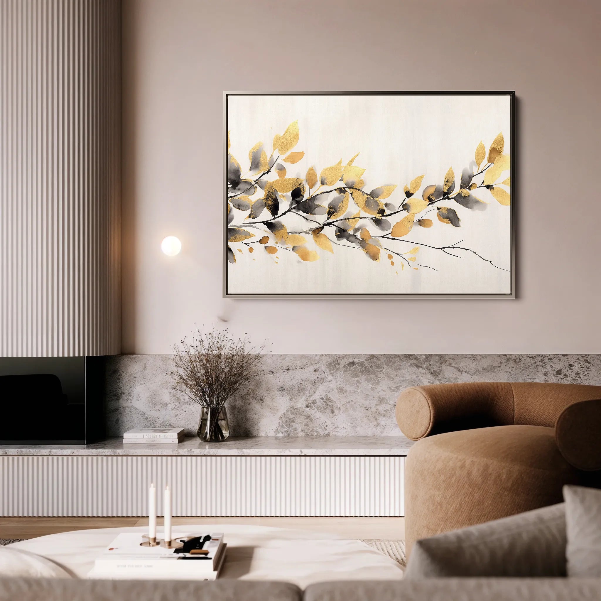 Floral 014 Canvas Art 18" x 24" / 45 x 60 cm / Black
