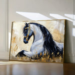 Horses 014 Canvas Art 18" x 24" / 45 x 60 cm / Black