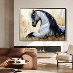 Horses 014 Canvas Art 18" x 24" / 45 x 60 cm / Black