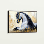 Horses 014 Canvas Art 18" x 24" / 45 x 60 cm / Black
