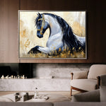 Horses 014 Canvas Art 60 x 40 cm / Black