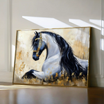 Horses 014 Canvas Art 60 x 40 cm / Black
