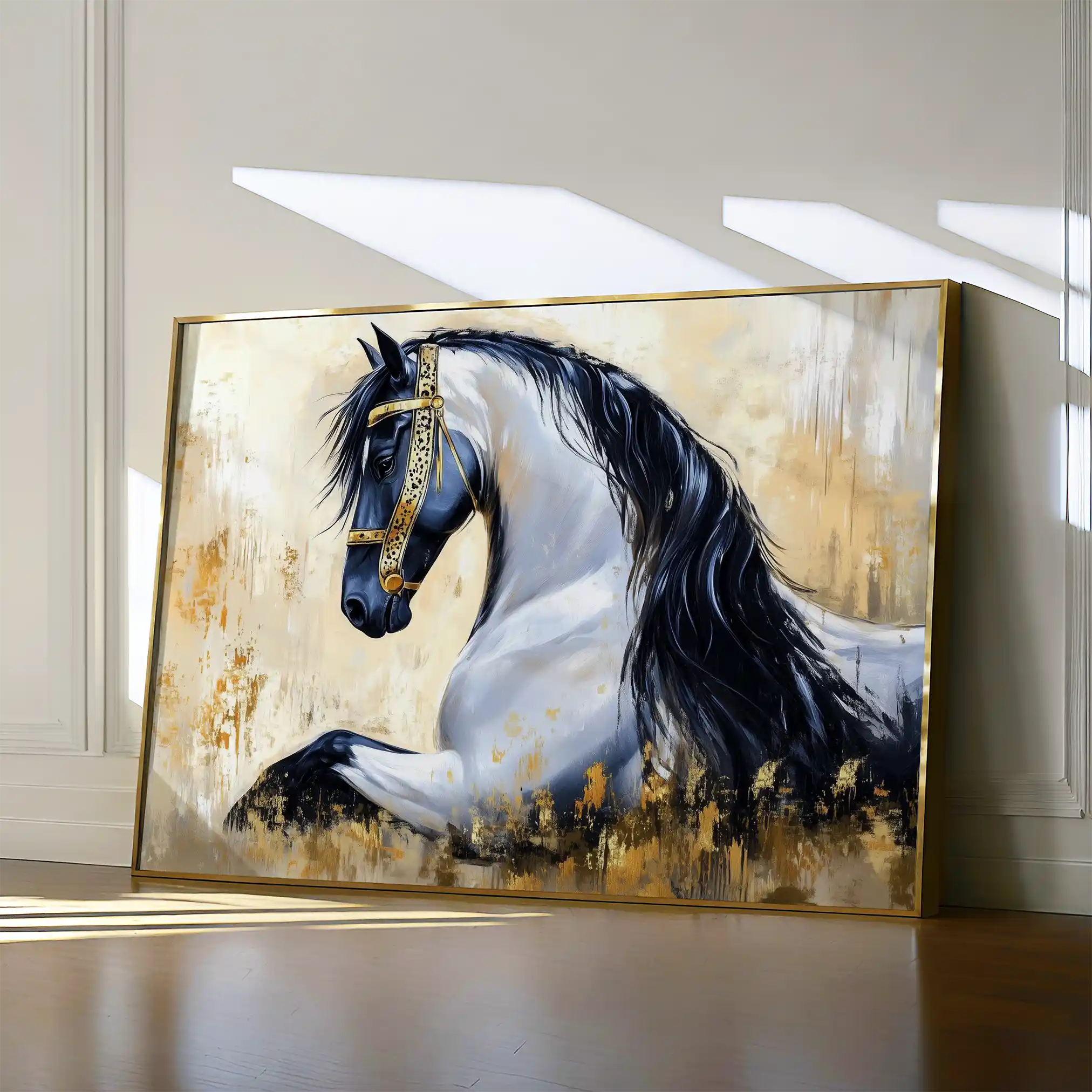 Horses 014 Canvas Art 60 x 40 cm / Black