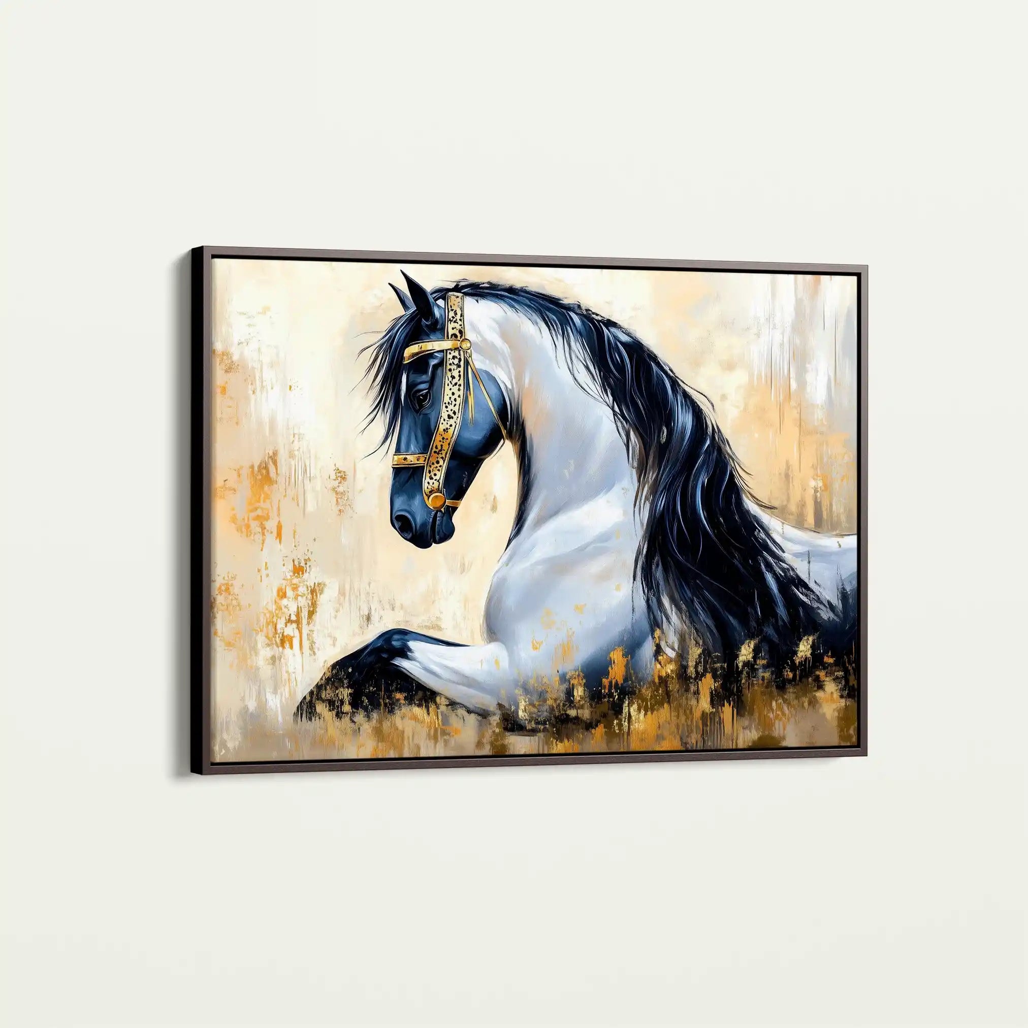 Horses 014 Canvas Art 60 x 40 cm / Black