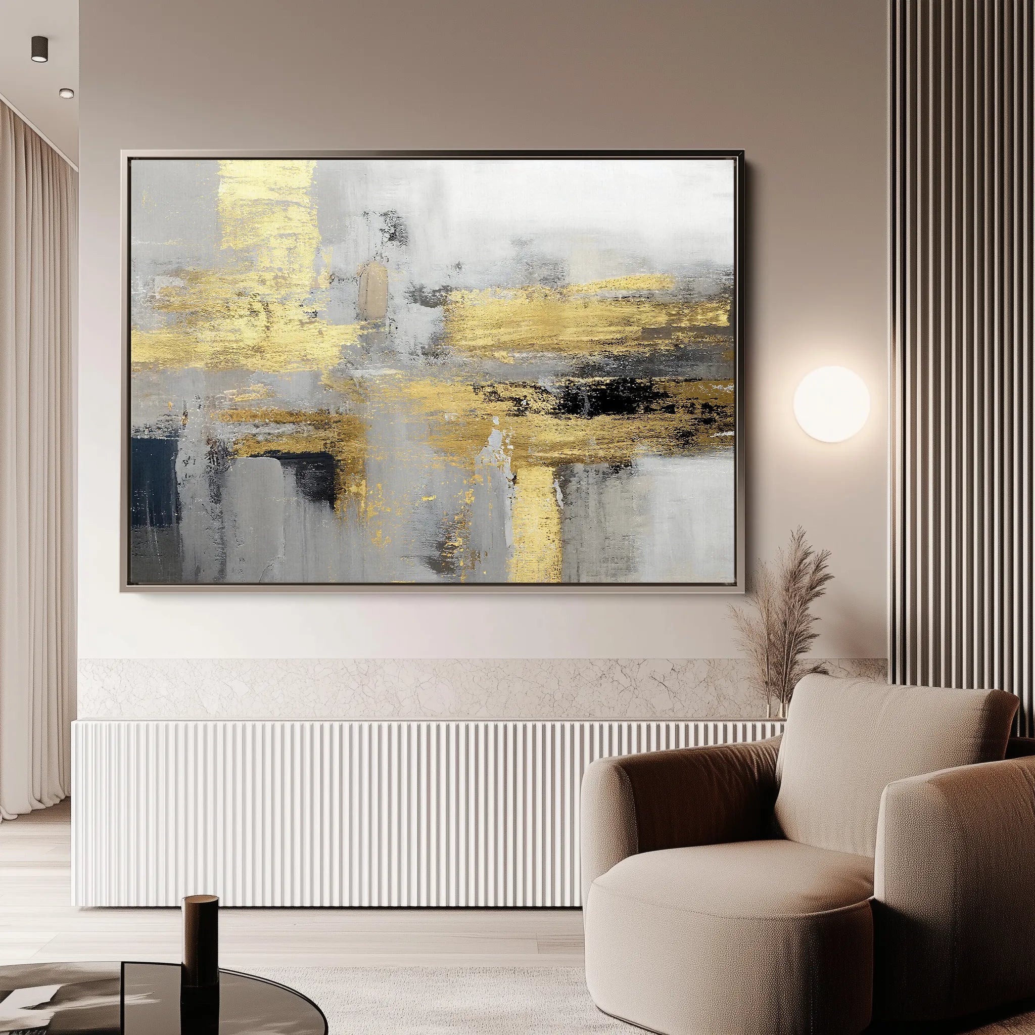 Abstract 015 Canvas Art 18" x 24" / 45 x 60 cm / Black