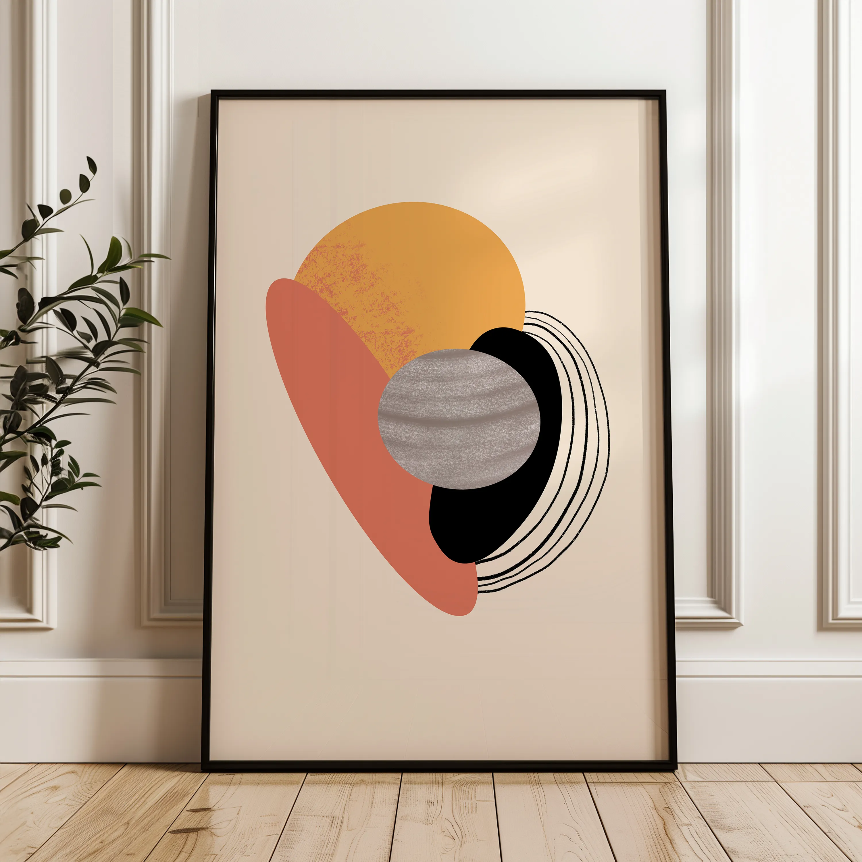 Boho 015 Canvas Art 18" x 24" / 45 x 60 cm / Black