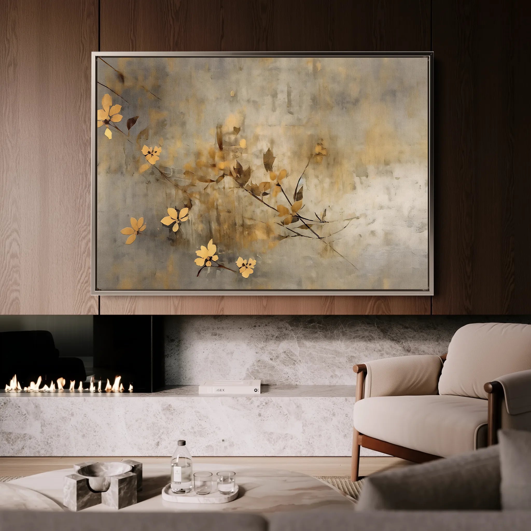 Floral 015 Canvas Art 18" x 24" / 45 x 60 cm / Black