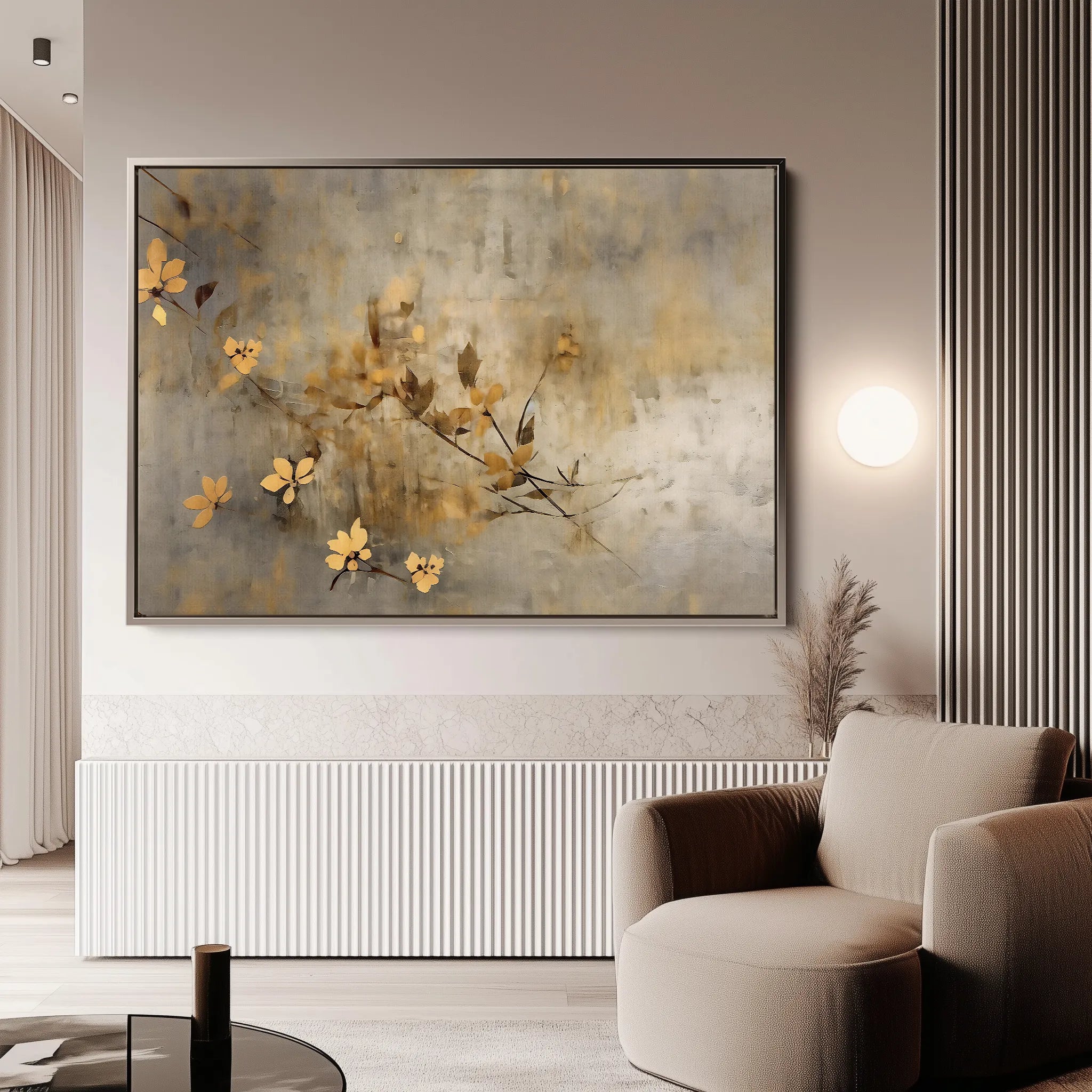 Floral 015 Canvas Art 18" x 24" / 45 x 60 cm / Black