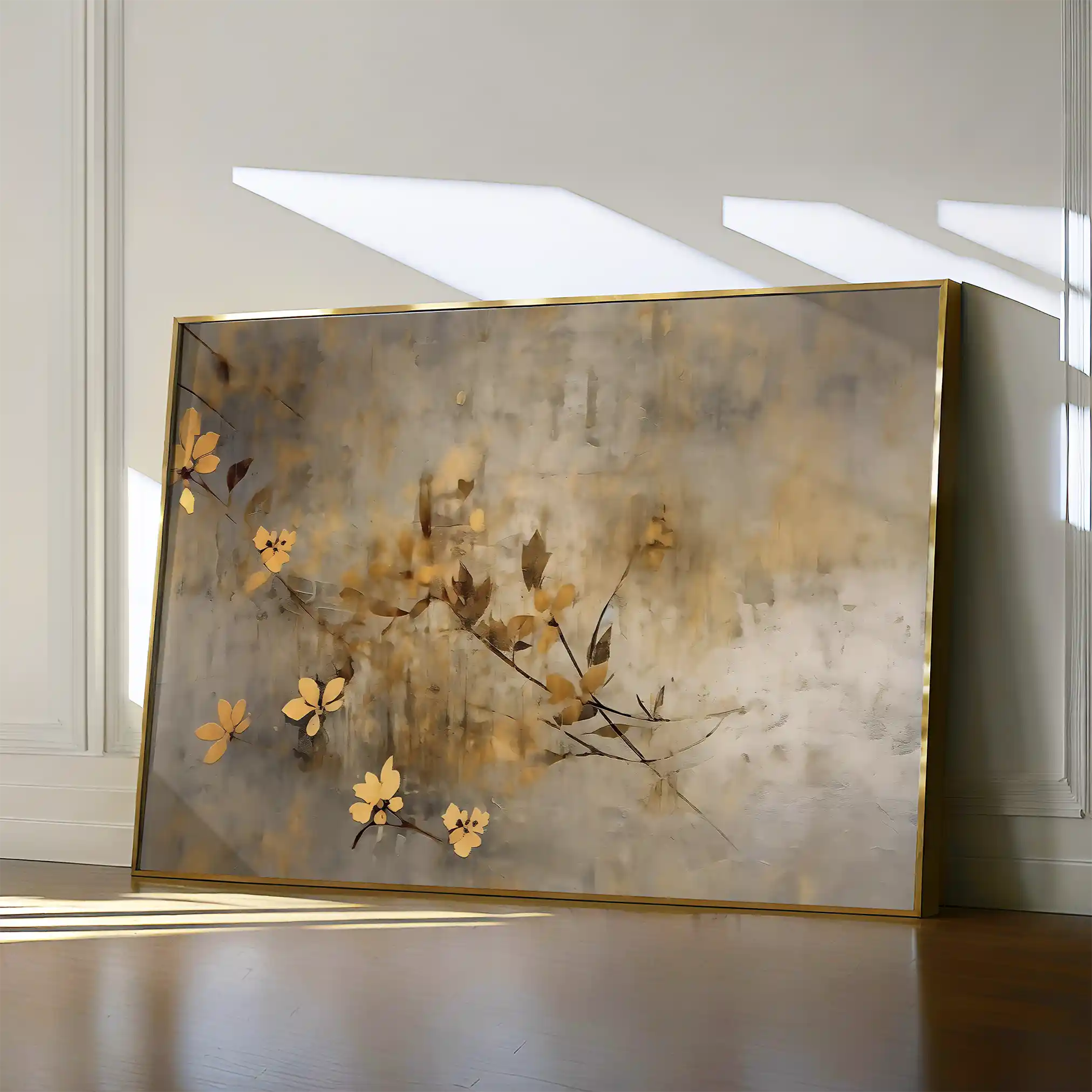 Floral 015 Canvas Art 60 x 40 cm / Black